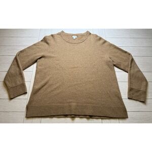J Crew Mercantile Womens Sz XL Tan Acrylic Wool Blend Crew Neck Pullover Sweater